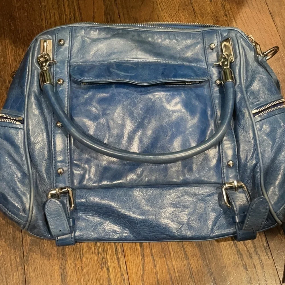 Rebecca Minkoff blue leather Cupid satchel